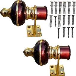 Gagan Bracket Aluminium and Modern Curtain Bracket Wine Color Holders Hooks with Support for Door & Window Support with Screw and Gulli Pair 1 (Screw 8 PCS and Gulli 8 Pcs) (2)-picture-67