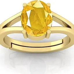 todani jems 7.25 Ratti Unheated Untreatet A+ Quality Natural Yellow Sapphire Pukhraj Gemstone Ring for Women's and Men's (Lab Certified)-picture-20