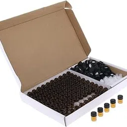 CALANDIS 100 PCS Amber Glass Essential Oil Bottle with Orifice Reducer black Caps 2ml | Aromatherapy | Natural & Alternative Remedies-picture-50