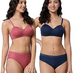 hilorill Women Sexy Cotton 2 Piece Bridal Bra and Panties Lingerie Set for Honeymoon | Anniversary | Everyday Bra-picture-55