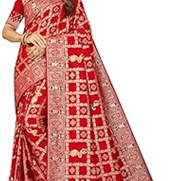 Women's Banarasi Silk Saree | Pure Dola Premium Zari Woven Saree with Unstitched Blouse Piece | Traditional Ethnic Wear for Wedding & Festive Use-image-12