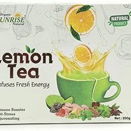 SUNRISE Natural Lemon Tea - 200 GM | Herbal Green Tea | Relaxing & Refreshing | Perfect for Stress Relief & Immunity Boost | All Natural Ingredients-picture-18
