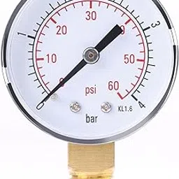 Pressure Gauges Mini Dial 0-60psi NPT Oil Pressure Gauges for Air, Water, Oil, Portable Manometer with Double Scale-picture-16