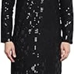 sojanya (Since 1958 Men's Cotton Embroidered Sequinned Kurta With white churidar Pyjama-picture-43