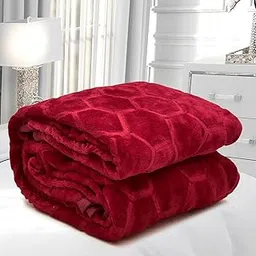 RRC Super Soft Printed Double Bed Mink Blanket with Satin Border Size 228 X 228 Cm and 1800 Grams,Pack of 1 Ideal for Light to Medium Winter, AC Use, Travel Blanket & Camping (Red)-picture-37