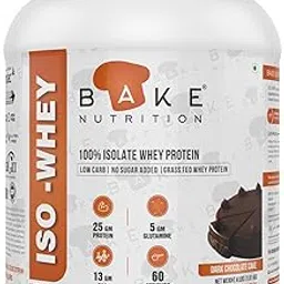 Bake Nutrition 100% Whey Isolate Grass Fed Whey Protein (4Lbs, Dark Chocolate Cake)-image-3