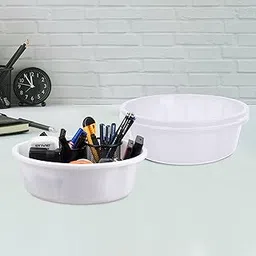 Homestic Pack of 3 Desk Organizer | Stationery Organizer | Multipurpose Storage Organizer | Office Supplies Organizer for Pen-Pencil-Staplers-Clips | Desktop Organizer | 6 LTR | White-image-85