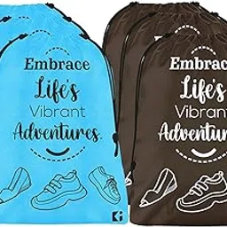 kuber industries Pack of 6 Travel Packing Bags | Travel Pouches | Packing Cubes Travel Organizer | Organizer Bags for Travel-Hiking-Adventure | Laundry-Toiletry Bag | Small | Sky Blue & Brown-picture-43