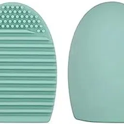 URBAN BOX Makeup Brush Cleaner, Egg Shape Silicone Makeup Brush Cleaning Mat Portable Washing Tool, Removal Cleaner Sponge (Green)-picture-16