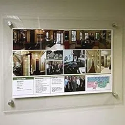 BIGIMALL Acrylic Sandwich Sheet Board for Display Ads Posters Pictures Information (Transparent - 8 x 15 inches)-image-98