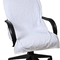 Allora Superfine Cotton Office Chair Towel Cover, 250 GSM, Solid - White-picture-11
