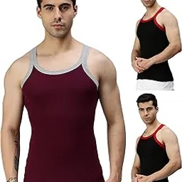 Pack Of 3 Pure Cotton Gym Regular Fit Vest For Men-image-57