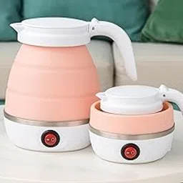 ZUCLLSPA Compact & Foldable Hot Water Kettle 600ml | Food-safe Silicone Electric Kettle For Travel (Pink) | Cool-touch Handle & Non-slip Base Portable Electric Kettles | For Tea, Or A Quick Hot Meal-image-87