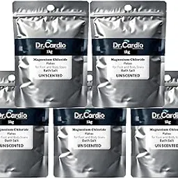 Dr Cardio Natural Bath Salt | Dead Sea Salt Magnesium Chloride Flakes for Foot and Body Soaks | Replenish Magnesium Levels | Relaxing & Rejuvenating Muscles & Joints | Pain Relief (5kg, Unscented)-image-53