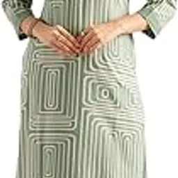 vbuyz Women's Cotton Lavender Geometric Print Straight Regular Fit Kurta with Palazzo-picture-16
