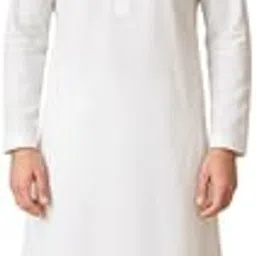 Traditional White Cotton Kurta Pyjama Set with Long Sleeves and Mandarin Collar for Men Ethnic Wear Outfit for Festivals and Functions-image-12