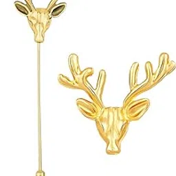 Combo of Deer-Face Shaped Wedding Brooch/Lapel Pin for Men (CO1105665G)-image-18