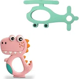 MILLOR Soft Silicone Rubber Baby Teether for Babies Teething Relief Soothing Sore Gums Chew Infant Toys Combo 2 DPHG-picture-10