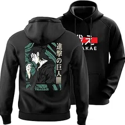 dudeme AOT TATAKAE Unisex Anime Hoodie for Men & Women 100% Cotton Naruto, Jujutsu Kaisen, Goku, Gojo, Bleach Anime Printed Hoodies-picture-56