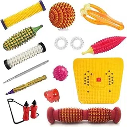Acupunctoreum acupressure Massager Tools Kit with Multipurpose Roller Massager Magnetic Power Foot Mat Combo Kit-picture-58