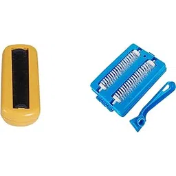 Carpet Cleaner Plastic Crumb Sweeper Single and Double Roller Dirt Cleaning Brush Combo (Medium Size, Random Colour)-picture-16