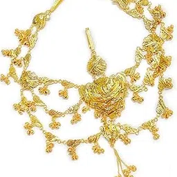 smarnn Traditional Gold Plated Kamarband Waist Belt Chain, Floral Design with Bells, Women's Wedding Jewelry for Women-picture-34