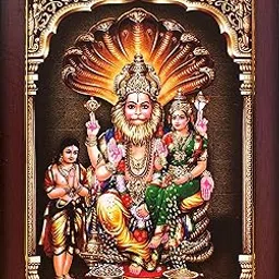 Garuda Photos - Lakshmi Narasimha Swamy Photos; Lord; God; Bhagwan; Narsingh; Narasingha; Narsimha; Narasimhar; Dev; Lakshmi; Laxmi; Devi; Sri; Swamy; Swami; ki; Trimurti; Prahlad; Photo; Frame; Frames; Pooja; Puja; Room (Regular (14x11 Inch))-picture-27