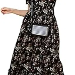 sheetal associates Women's Casual Half Sleeve Crepe Fit and Flare Dress-picture-35