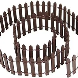 Miniature Fairy Garden Fence, DIY Wood Picket Fence Mini Ornament for Dollhouse (Brown)-image-24