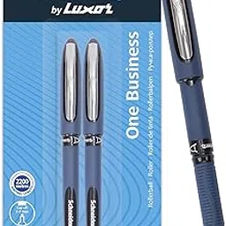 Luxor Schneider, One Business Roller Ball Pen, Pack of 2, 0.6 mm Cone Tip, Ink Colour - Black, 2200 metres writing length, Cap off Time 2-3 days-picture-31