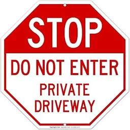Sigo Signs, Private Driveway Sign, Do Not Enter Sign, 12x12 Inches, Rust Free .040 Aluminum, Fade Resistant, Made in USA-image-49