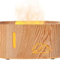 MERISHOPP®Flame Air Humidifier 2 Mode Mute Diffuser Humidifier for Bedroom Yoga Office Brown|Home & Garden|Home Décor|Home Fragrances-picture-12