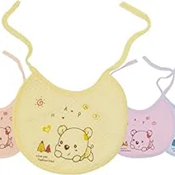 Kids Basic Soft & Durable Waterproof Spill Resistant Cotton Baby Bibs for 6 to 12 months, Adjustable Neck Closure Feeding Bibs, Ideal for Infants & Toddlers, Combo of 4-picture-37