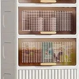 House of Quirk Bathroom Floor Cabinet, Freestanding Narrow Side Storage Organizer Cabinet with Drawers and Shelf, Slim Chest of Drawers for Bathroom, Hallway, and Living Room (White, 4 Layer 50CM)-picture-23