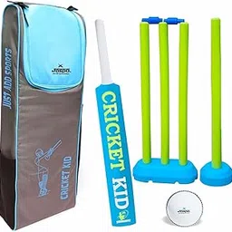 jaspo Cricket-Kid Complete Cricket Set for Kids Perfect Introduction to Cricket for Young Players,Plastic Bat for Practice Initial Training of Beginners Learners (Size-3 (Age 5 to 10 yrs))-image-3