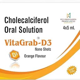 VitaGrab-D3 Cholecalciferol Oral Solution 60000 IU - Nano Shots, Orange Flavour, Sugar-Free, Pack of 4 In 1 Packet Each Bottle 5ml | Vitamin D3 Supplement by VitaGrab Pharma-picture-55