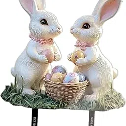VELURA SYDL Easter Garden Rabbits Stake 2D Gift Easter Decoration for Lawn Patio Outdoor|1x Easter Garden Rabbits Stake|Home & Garden-image-9