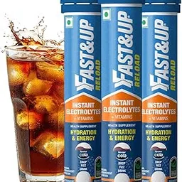 Fast&Up Reload (15 Litres) Low Sugar energy drink for Instant Hydration- 60 Effervescent Tablets with all 5 Essential Electrolytes + Added Vitamins - Certified Electrolytes Drink - Cola flavour-image-46