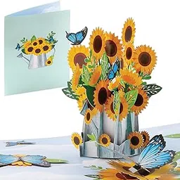 Watering Can Sunflower Bouquet Pop Up Card-image-12
