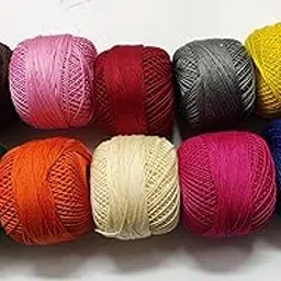 OMX Crochet Cotton Thread,10 Rolls, Registered Brand : OMX Multi Colour (Combo B, Size - 20)-picture-32