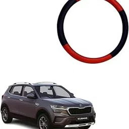 Car Steering Wheel Cover Red/Black Colour Suitable for Skoda Kushaq-picture-62