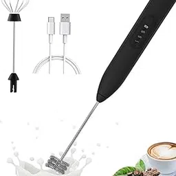 CREWLA Powerful Hand Milk Frother Hand Blender Coffee Frother Electric Stainless Steel USB Rechargeable Milk Frother Electric BlenderBest for Coffee, Lattes, Milk, Hot Chocolates-picture-21