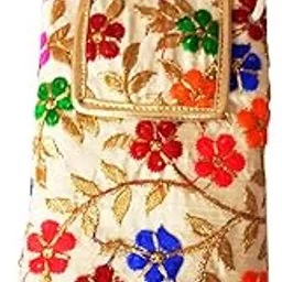 DMS RETAIL Ethnic Embroidered Mobile Pouch for Women with Waist Clip and Belt Multicolored Floral-picture-41