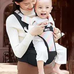SNAPPSY Baby Carrier with Hip Seat Breathable Ergonomic for 3-36 Month Shopping Baby Black-image-9