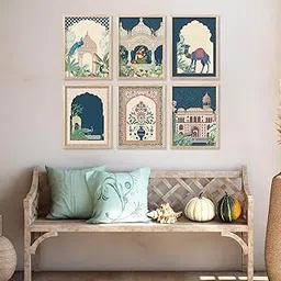 kotart Traditional Indian Pichwai Wall Art Paintings with Frame for Home Decor - Framed Wall Painting for Living Room Bedroom Office Room Decor - Painting for Wall Decoration - (10X13 INCH, A)-picture-11