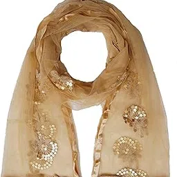 Gota Patti Work Emboridered Heavy Net Dupatta for Womens & Girls With Latkan-image-6