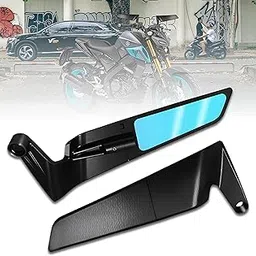 OBEROI'S TRADERS Bike Rear View Side Handle Bar Mirror | York Nut Fitting | Stealth Convex Glass for Compatible With Yamaha MT 15 image 1