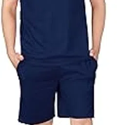 elliti Cotton Blend Solid Casual Round Neck Half Sleeve Oversized Co-ord Set Men's, Pyjama Set, Sleepwear Loungewear T-Shirt and Shorts Combo for Men, Night Wear for Men, Night Suit for Men's-picture-44