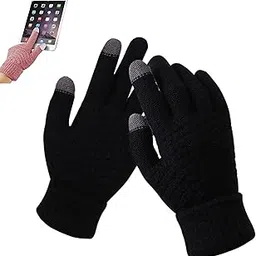 reffer winter gloves for women knitted gloves for women thick warm gloves Touch Screen Fingers Capability Wrist Mittens Woolen Comfort Full-Fingered Protection - Stylish women winter gloves image 1