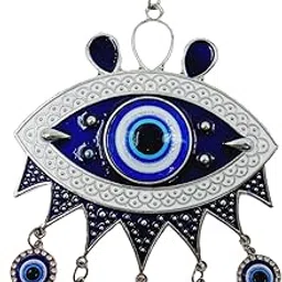 Decordial Blue Evil Eye Wall hangings Wind Chimes for Home Decoration, Negative Energy Remover Hanging Decorative Items,Wall Hanging Decor image 1